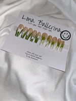 Lona ballerina long Press on Nails with design Y2K ballerina full coverage tips 24 pieces glue on nails reusable false nail tips